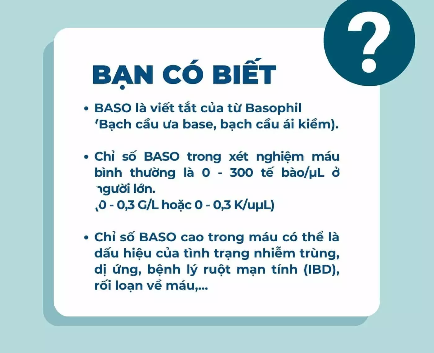 một số thông tin về nồng độ baso